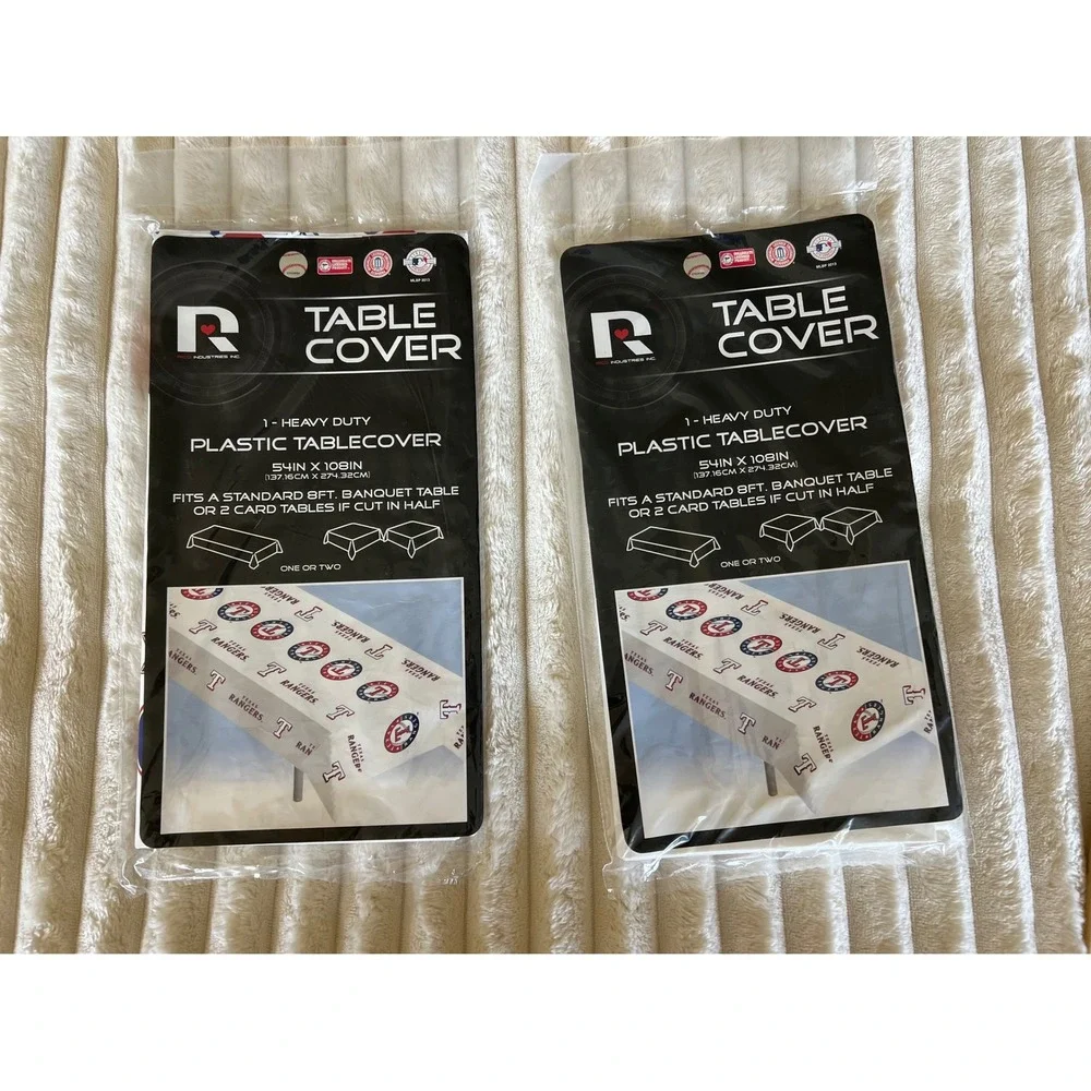 Texas Rangers MLB Baseball Plastic Table Cover Banquet Table 54‎ x 108 2 PACK